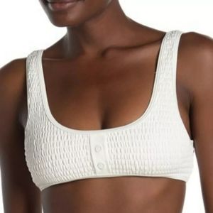 Kendall & Kylie White Henley Scrunch Bikini